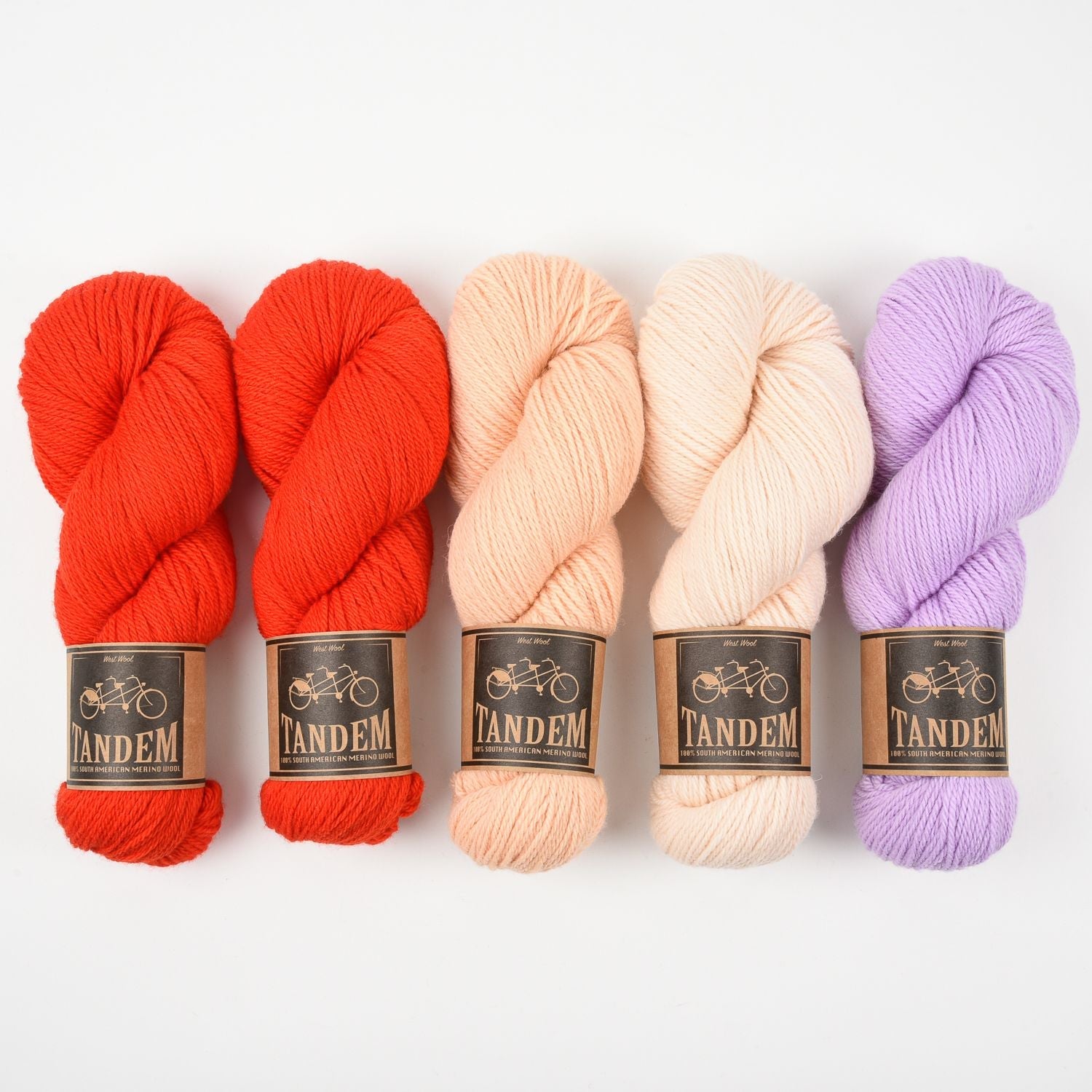 West Wool WESTKNITS KIT - HOT SHERBERT Merino wool DK purple peach pink red Westknits Kits