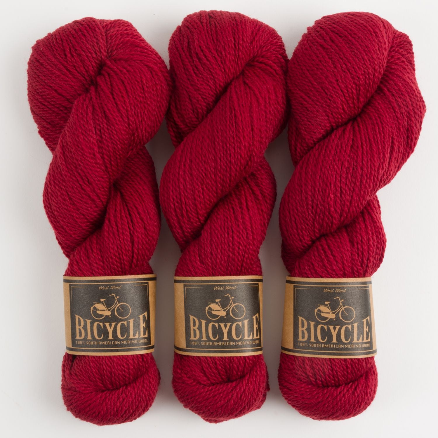 West Wool BICYCLE - BERRY Merino wool Fingering red Yarn
