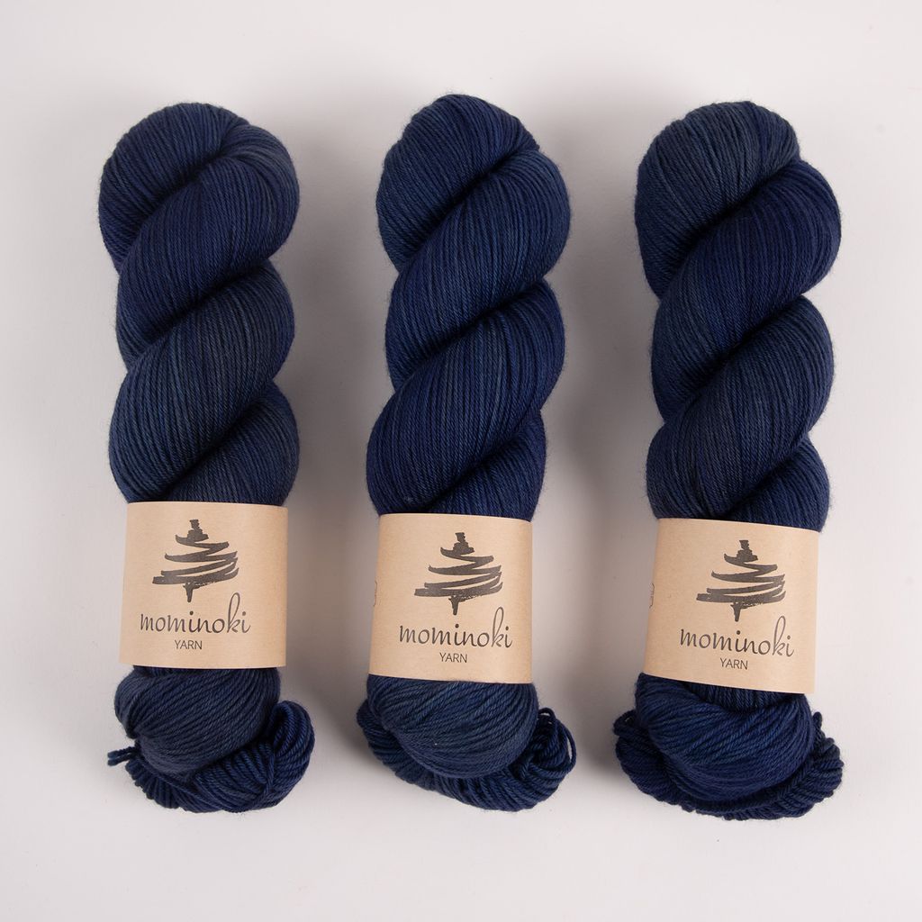 Mominoki Yarn SOCK FINE 4PLY - DEEP DIVE Polyamide Merino wool Fingering blue Yarn
