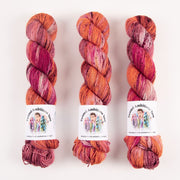 Twisted Ambitions SWEET SOCK - TIGER LILY Merino wool Nylon Fingering pink orange Yarn