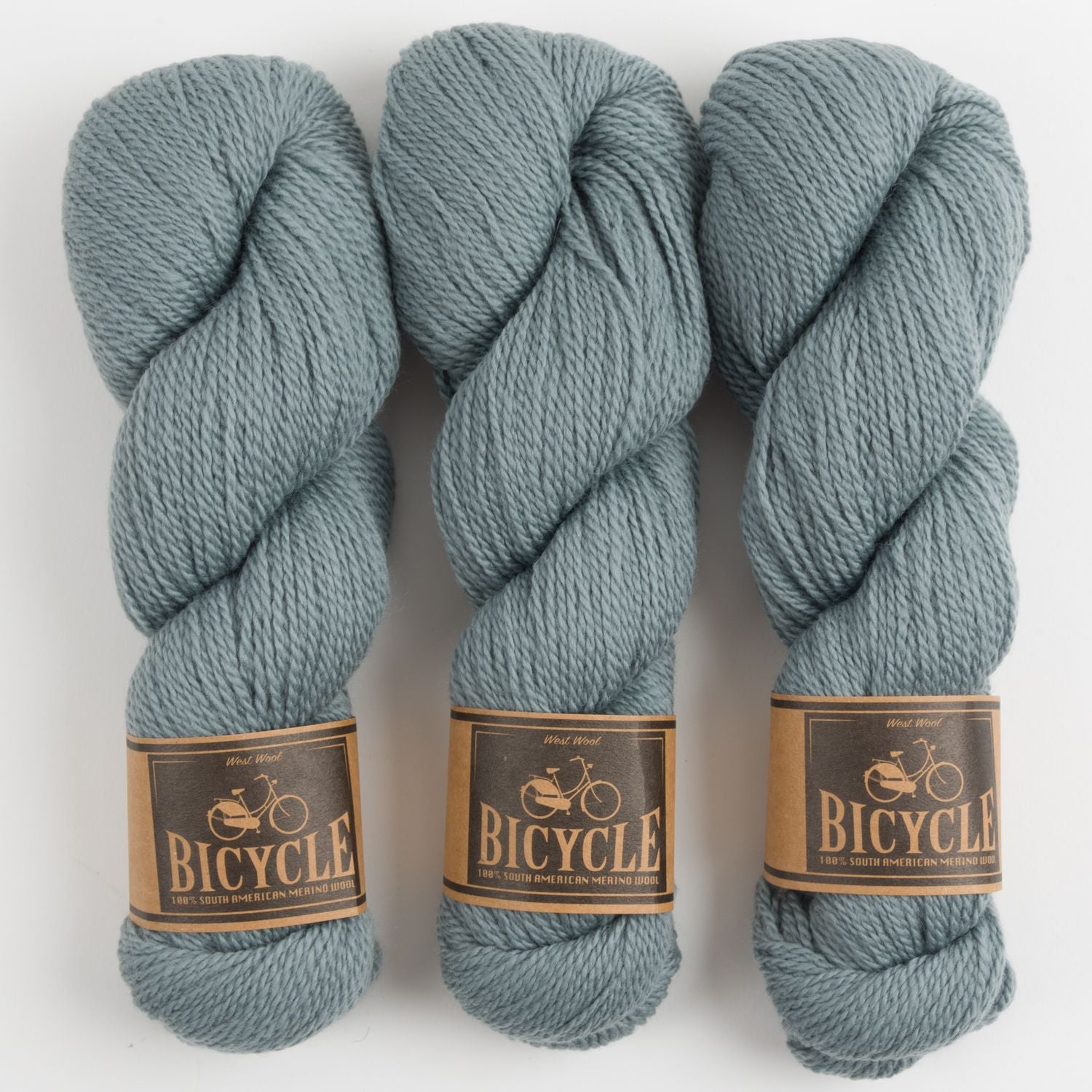 West Wool BICYCLE - BLUE SPRUCE Merino wool Fingering grey blue Yarn
