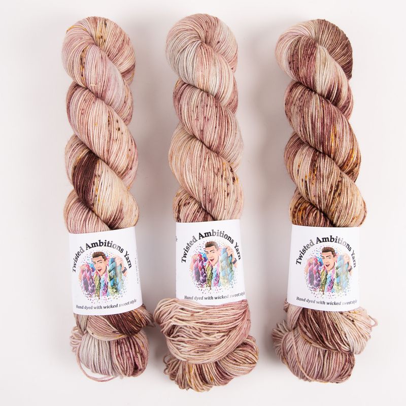 Twisted Ambitions SWEET SOCK - CHOCOLATE TRUFFLE Merino wool Nylon Fingering beige brown Yarn