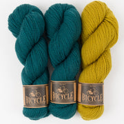 West Wool TURQUOISE MUSTARD Merino wool Fingering Quick Kits