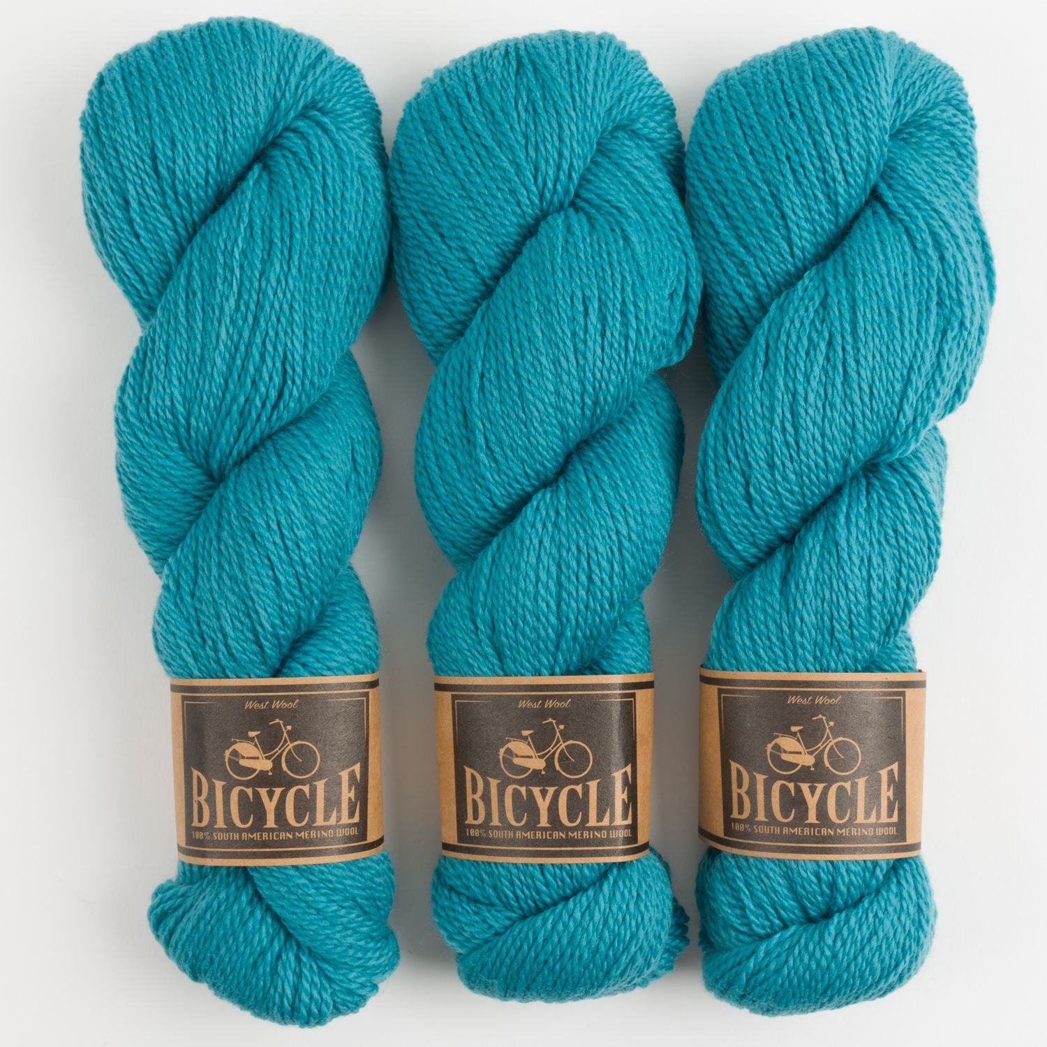 West Wool BICYCLE - BRACKISH Merino wool Fingering turquoise blue Yarn