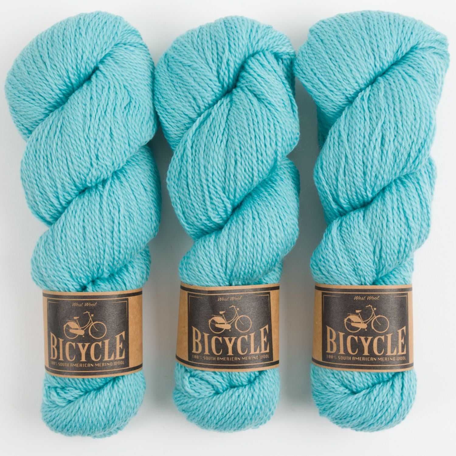 West Wool BICYCLE - AQUAMARINE Merino wool Fingering blue Yarn