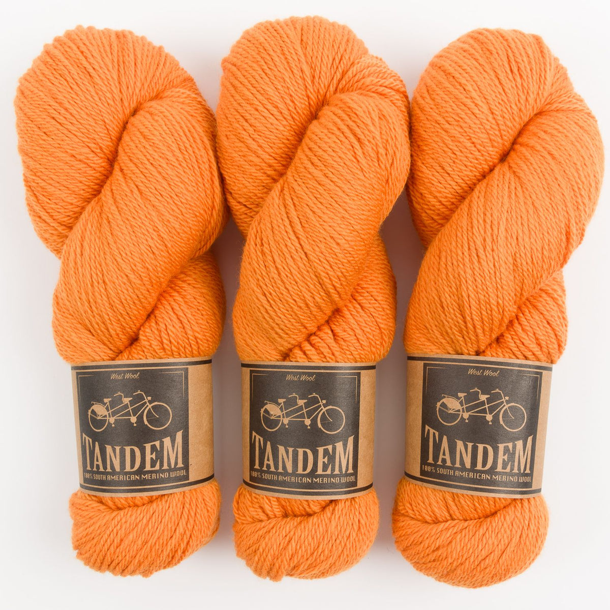 West Wool TANDEM - TANGERINE Merino wool DK orange Yarn
