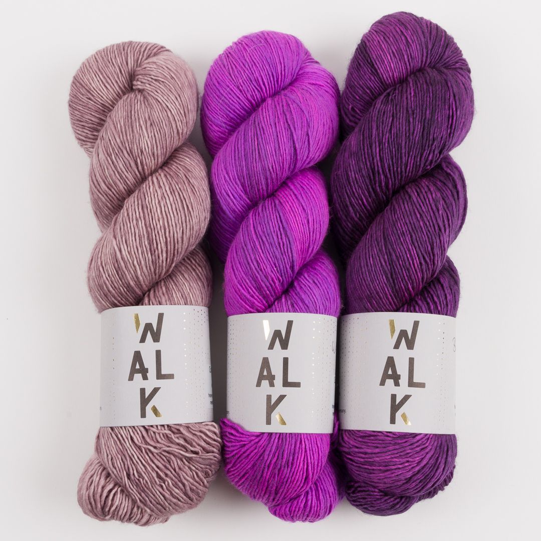 WALK Collection BLUEBERRY SECRET Merino wool Fingering Quick Kits