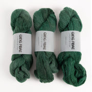 Qing Fibre MELTED BABY SURI - FOREST Alpaca Merino wool Silk Sport green Yarn