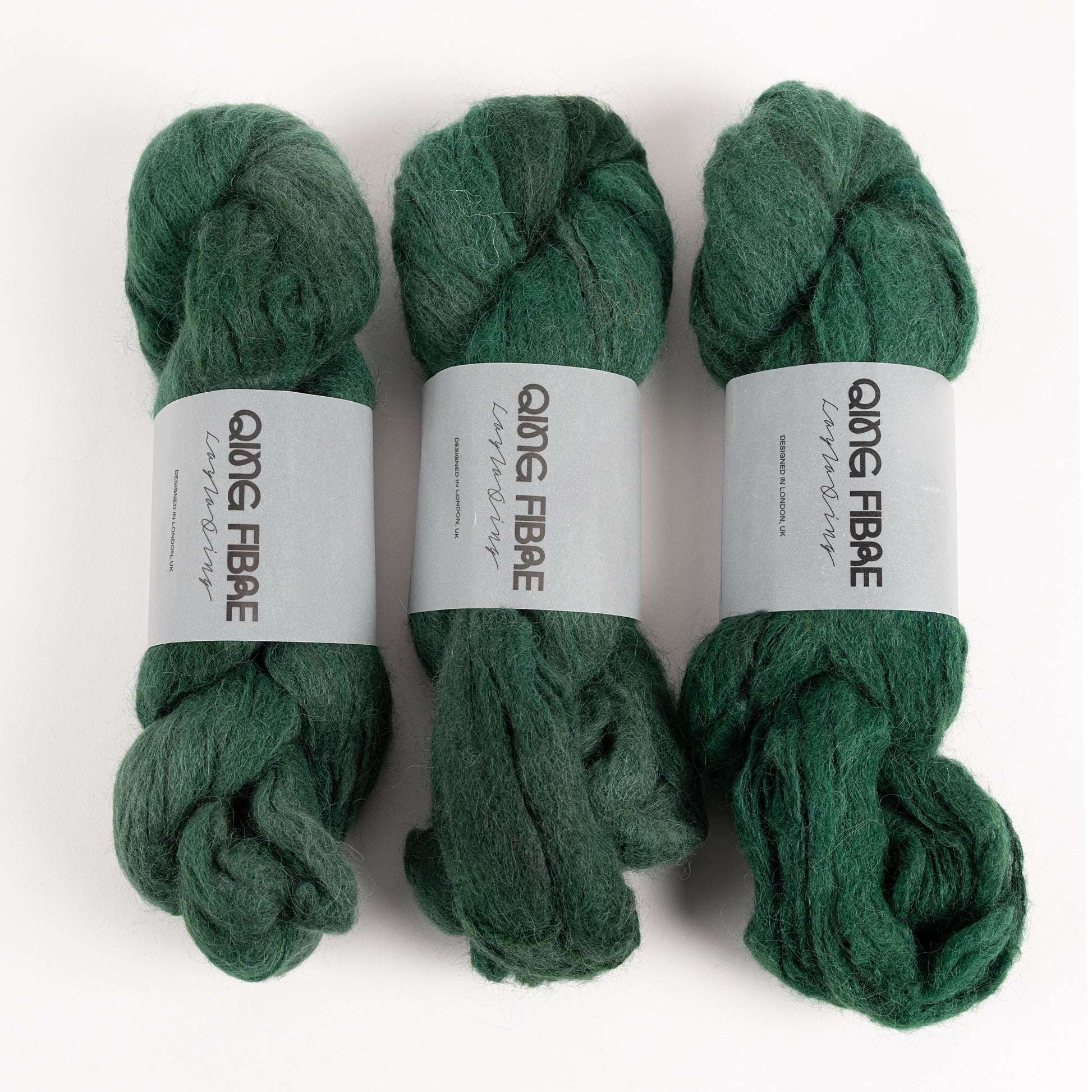 Qing Fibre MELTED BABY SURI - FOREST Alpaca Merino wool Silk Sport green Yarn
