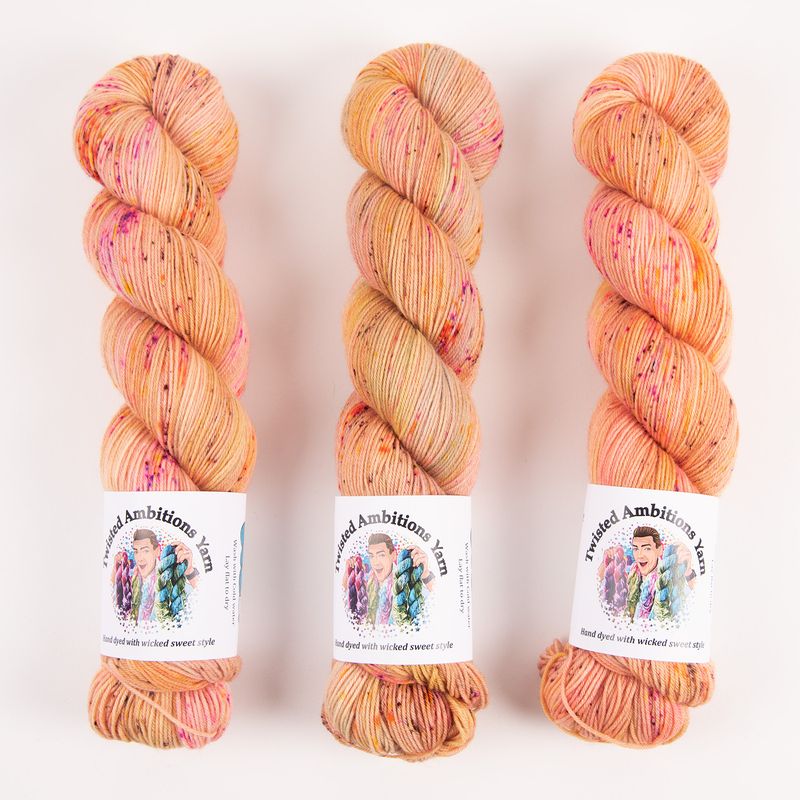 Twisted Ambitions SWEET SOCK - LA VIE BOHEME Merino wool Nylon Fingering peach Yarn