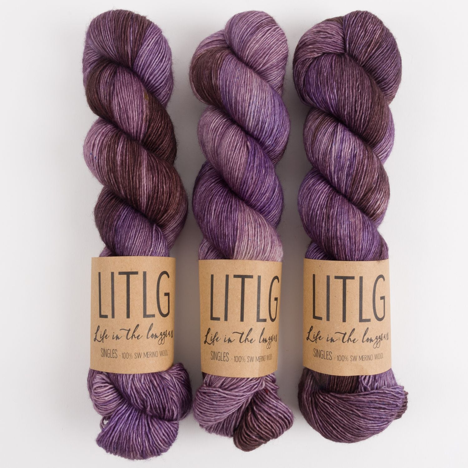 Life in The Long Grass LITLG SINGLES - DUSKY Merino wool Fingering purple Yarn