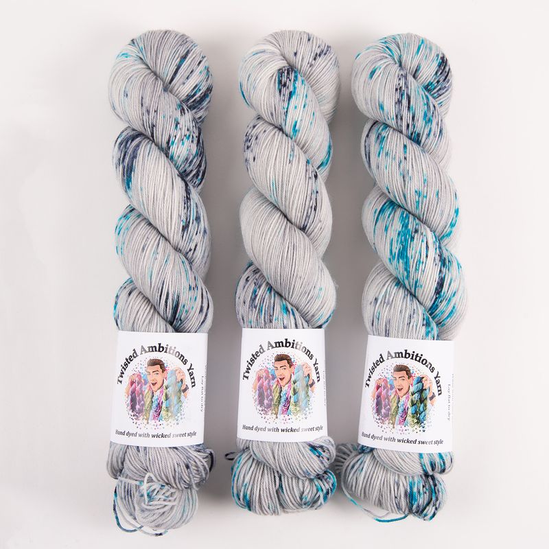 Twisted Ambitions SWEET SOCK - BLIZZARD Merino wool Nylon Fingering grey Yarn