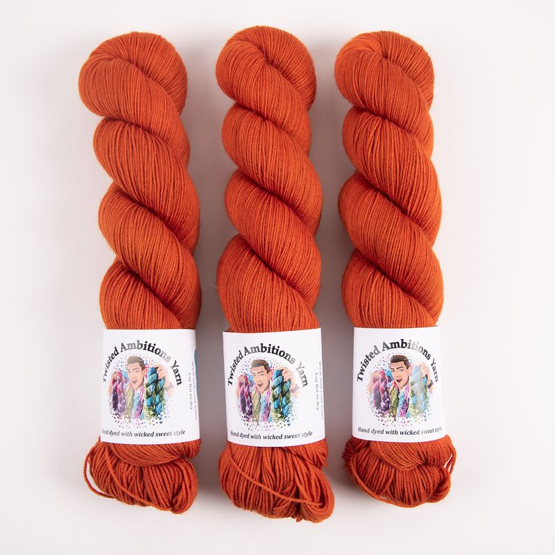 Twisted Ambitions SWEET SOCK - AMBER Merino wool Nylon Fingering orange Yarn