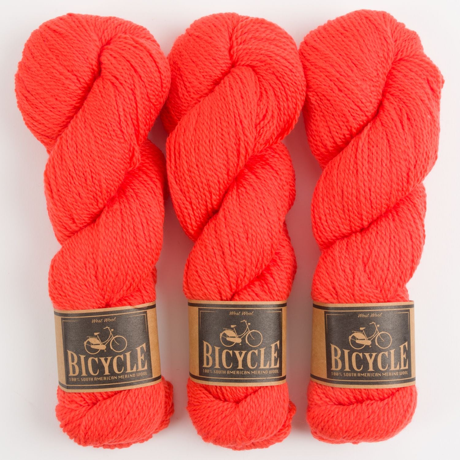 West Wool BICYCLE - BEATRIX Merino wool Fingering orange Yarn