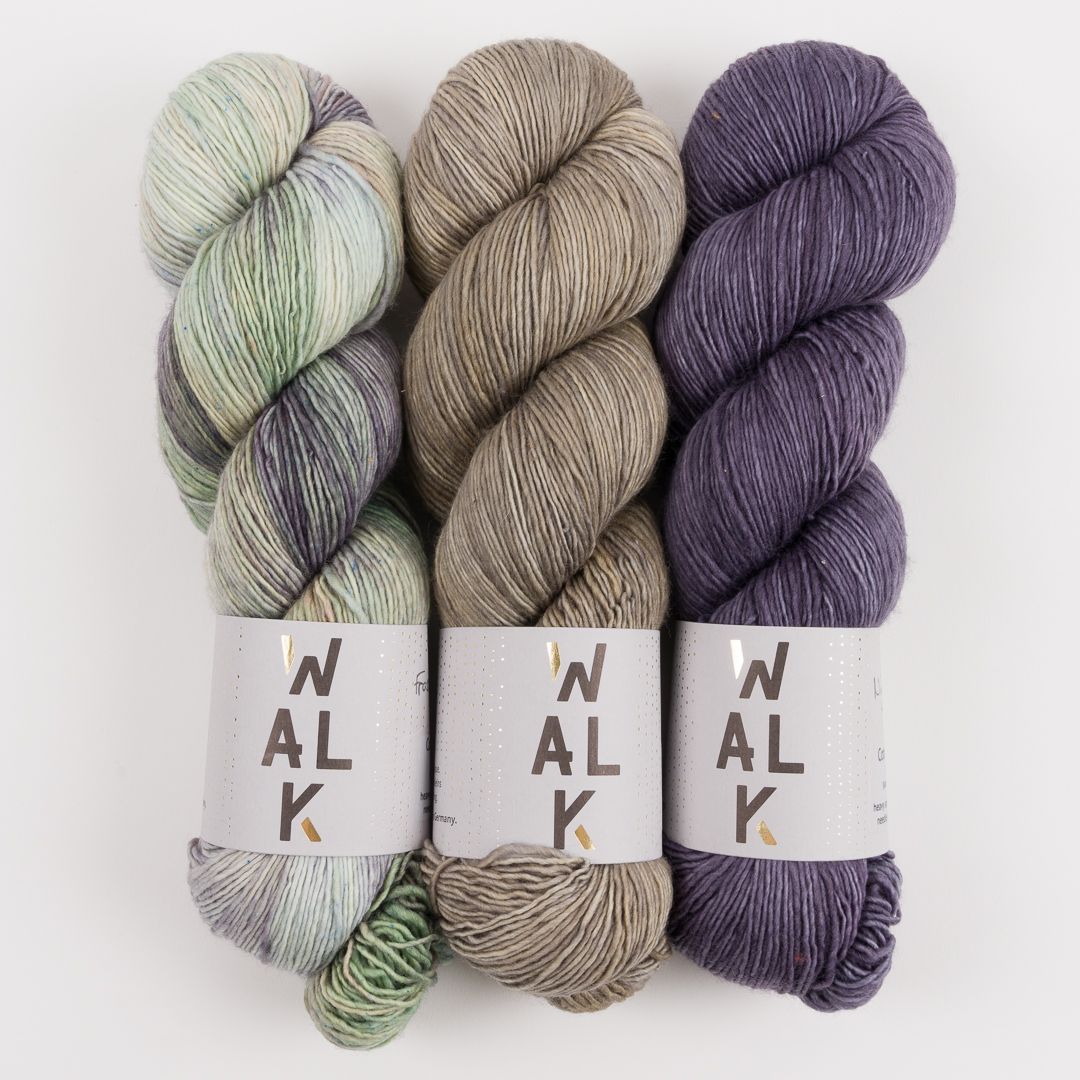 WALK Collection FROSTED NIGHTSHADE Merino wool Fingering Quick Kits