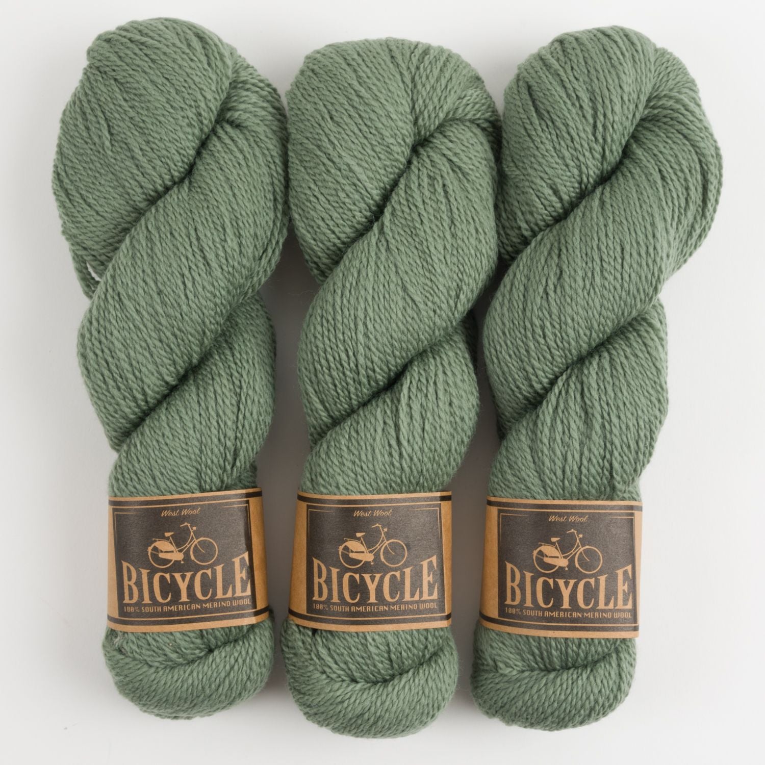 West Wool BICYCLE - SAGE Merino wool Fingering green Yarn