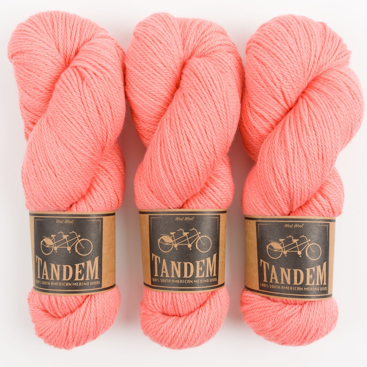 West Wool TANDEM - FLAMINGO Merino wool DK coral Yarn