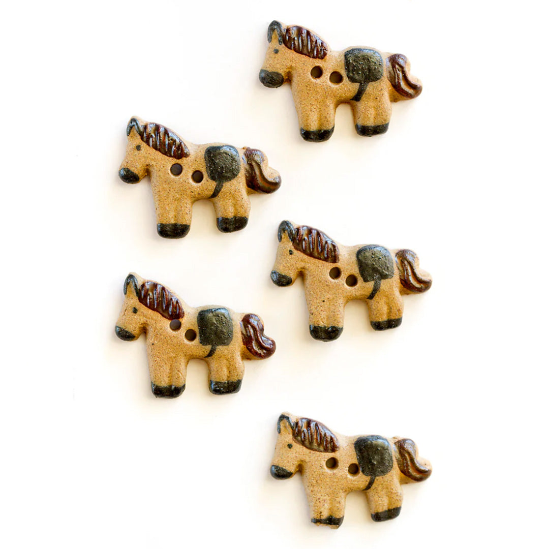 BROWN HORSE BUTTONS