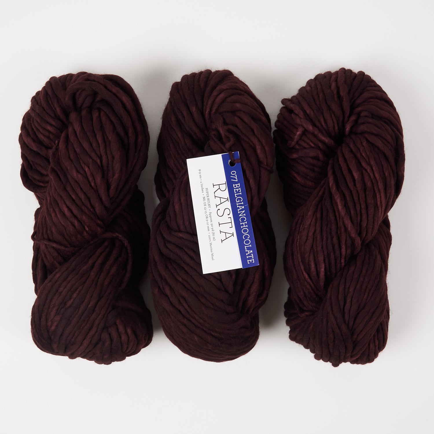 Malabrigo RASTA - BELGIAN CHOCOLATE Merino wool Chunky brown Yarn
