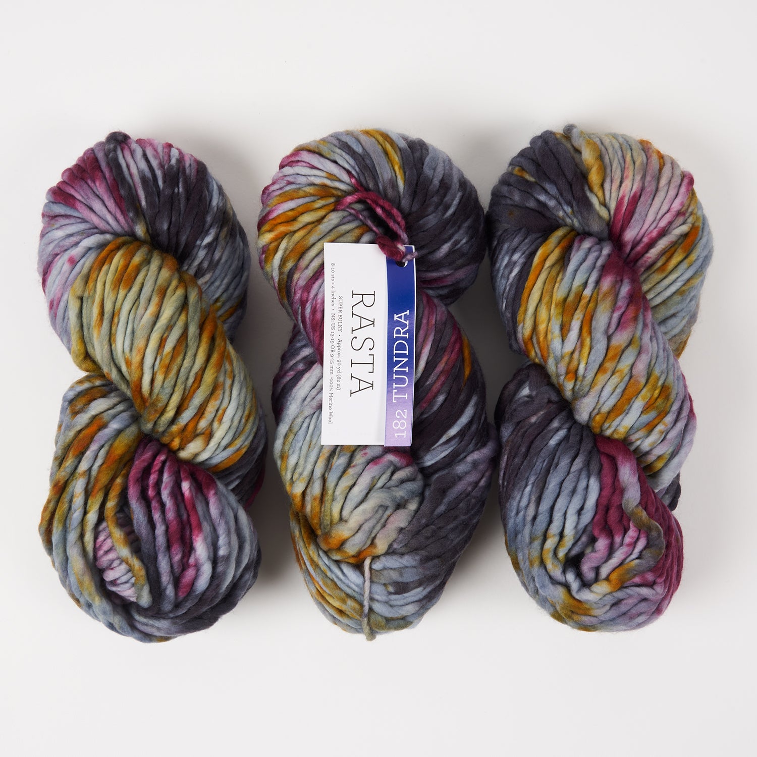 Malabrigo RASTA - TUNDRA Merino wool Chunky grey multicolour Yarn