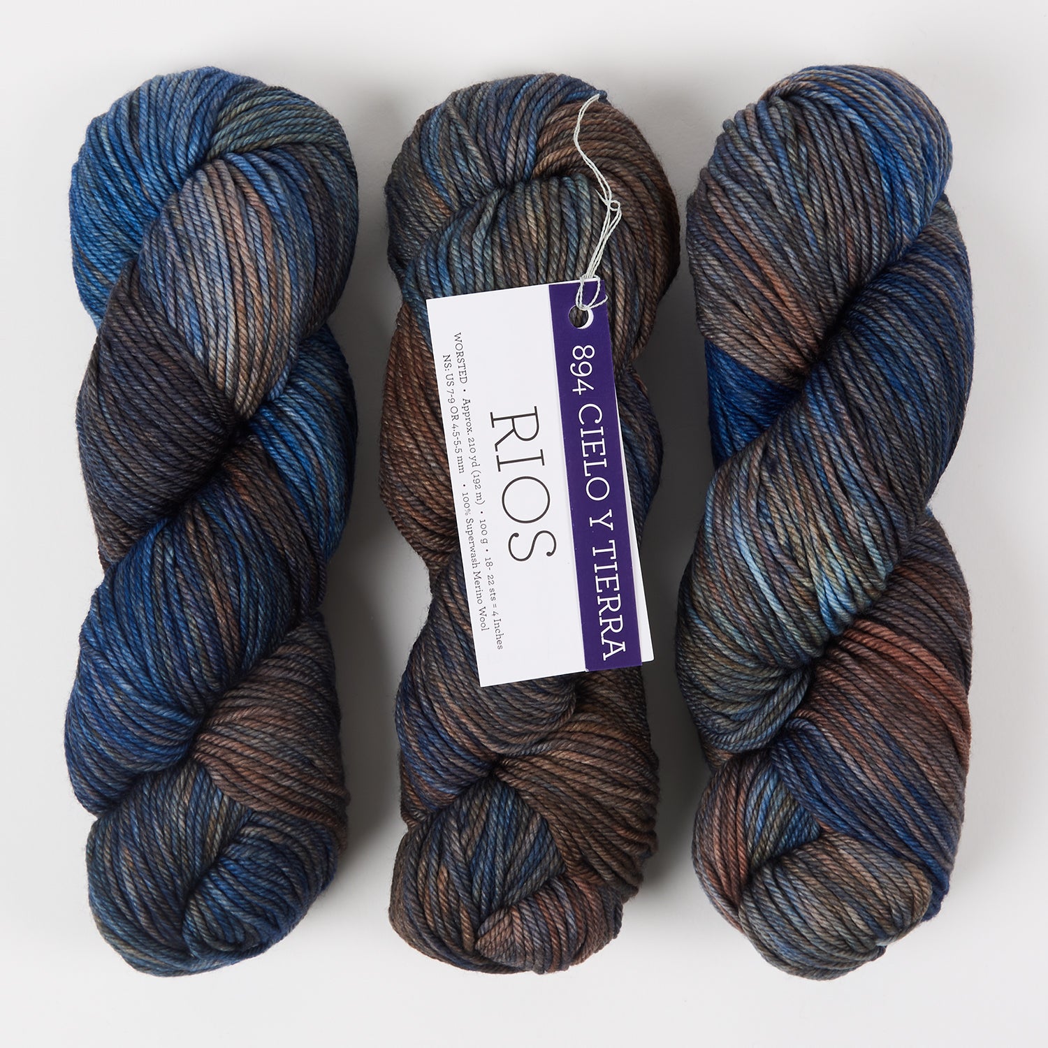 Malabrigo RIOS - CIELO Y TIERRA Merino wool Worsted blue multicolour Yarn