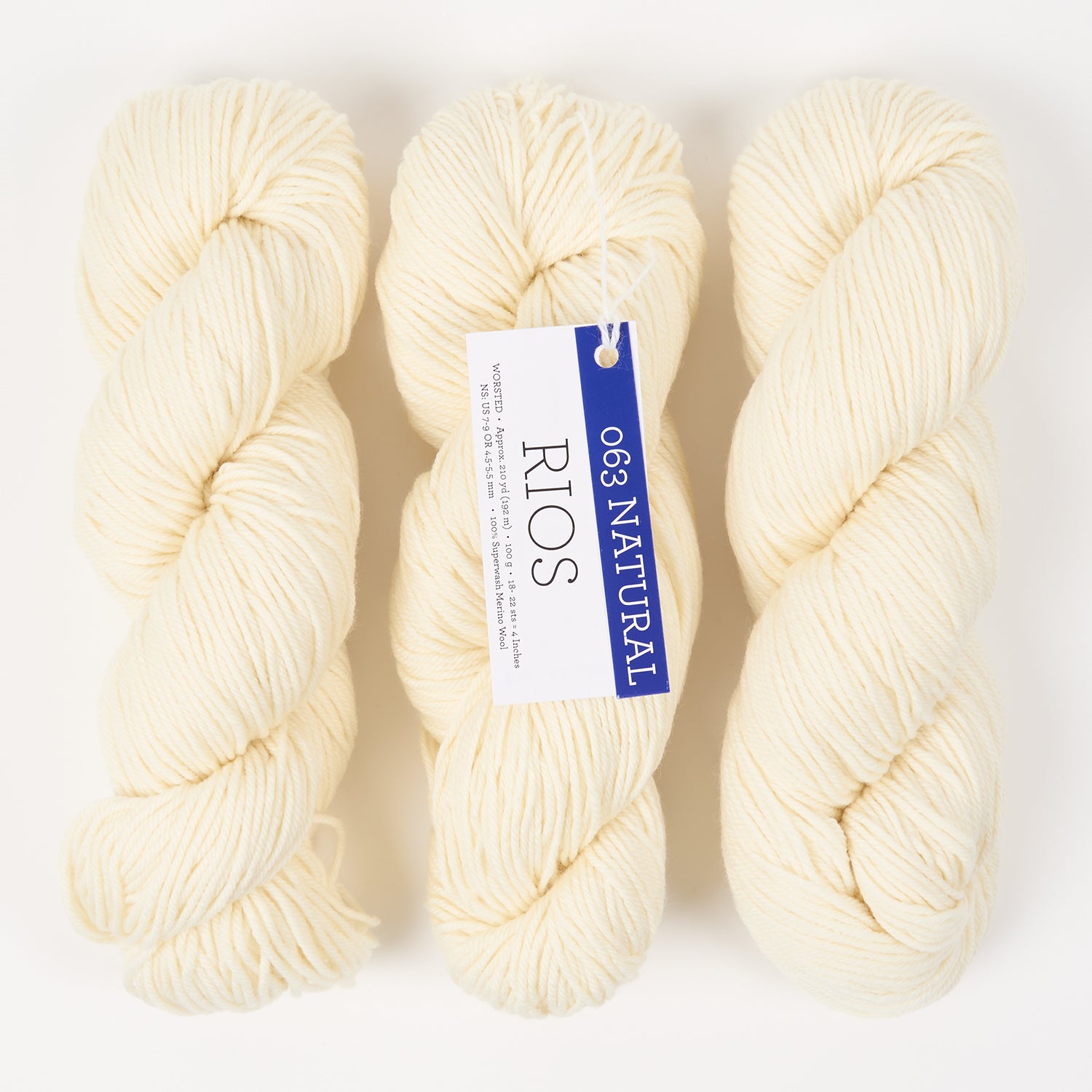 Malabrigo RIOS - NATURAL Merino wool Worsted white cream Yarn