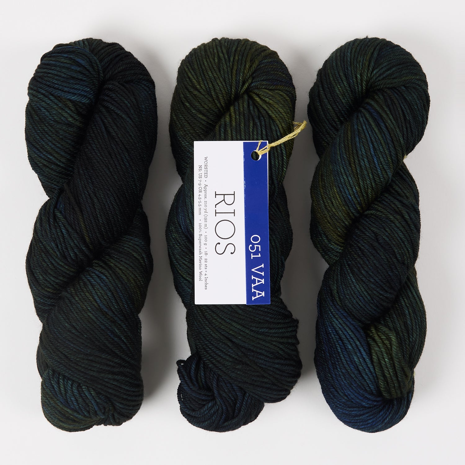 Malabrigo RIOS - VAA Merino wool Worsted black multicolour green Yarn