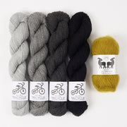 West Wool MOUSE MUSTARD Mohair Silk Merino wool Mixed Weight Quick Kits