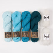 West Wool GLASS BRACKISH Mohair Silk Merino wool Mixed Weight Quick Kits