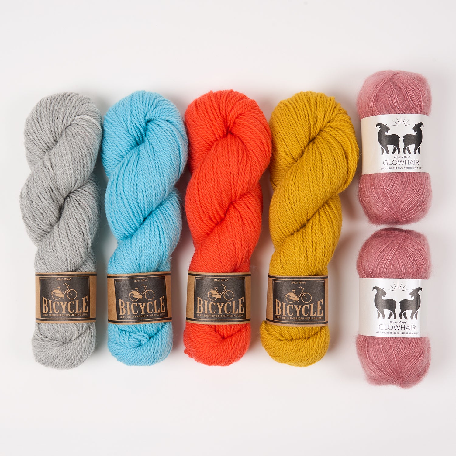 West Wool PEBBLE ROSWITHA Mohair Silk Merino wool Mixed Weight Quick Kits
