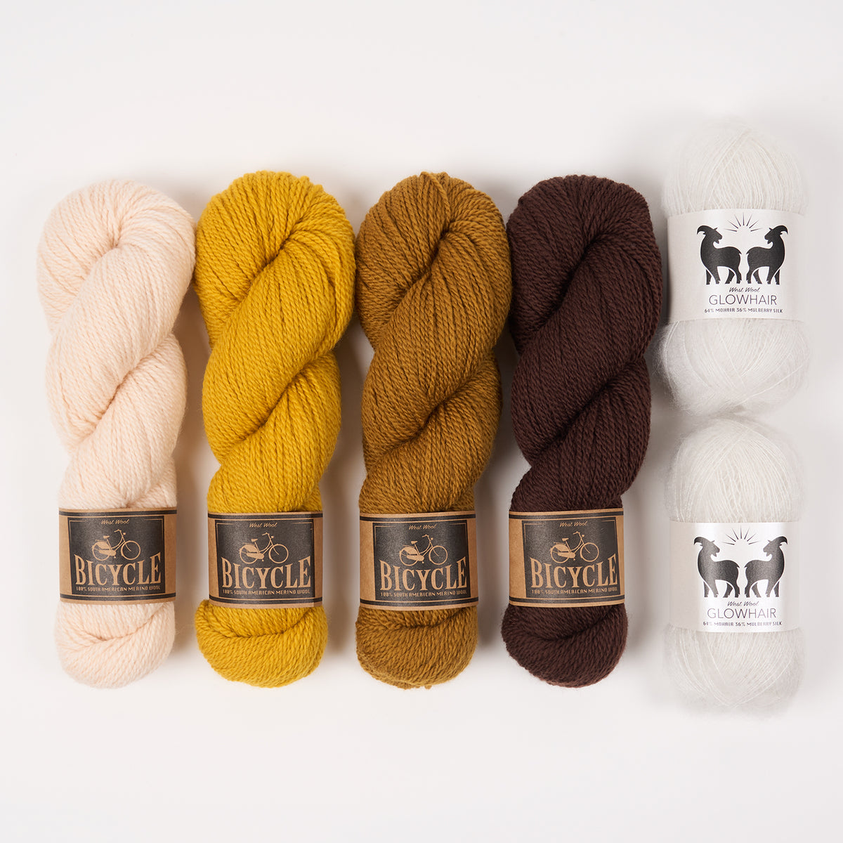 West Wool TIGER BIRCH Mohair Silk Merino wool Mixed Weight Quick Kits