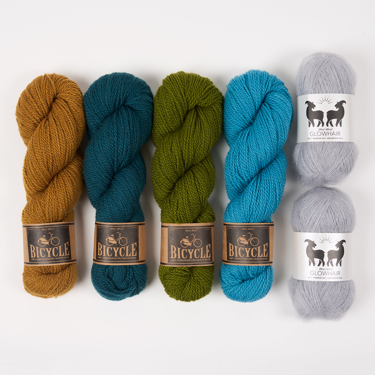 West Wool TIGER SKY Mohair Silk Merino wool Mixed Weight Quick Kits