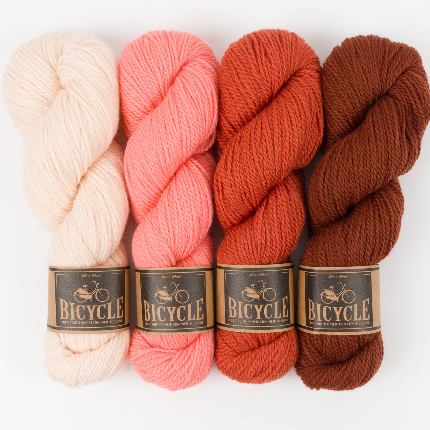 West Wool PEACHY CHESTNUT Merino wool Fingering Quick Kits