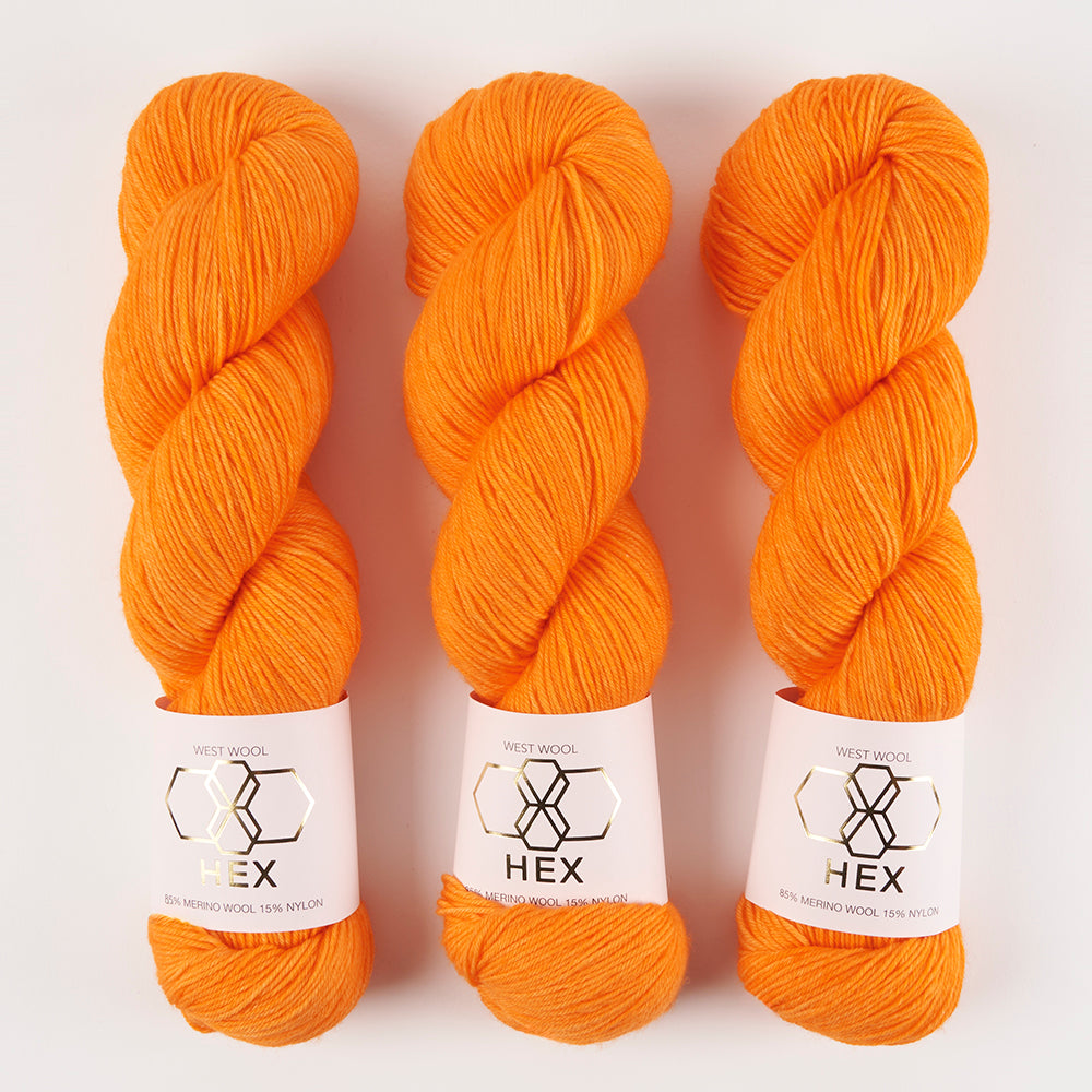 West Wool HEX - CANTALOUPE Merino wool Nylon Fingering Yarn