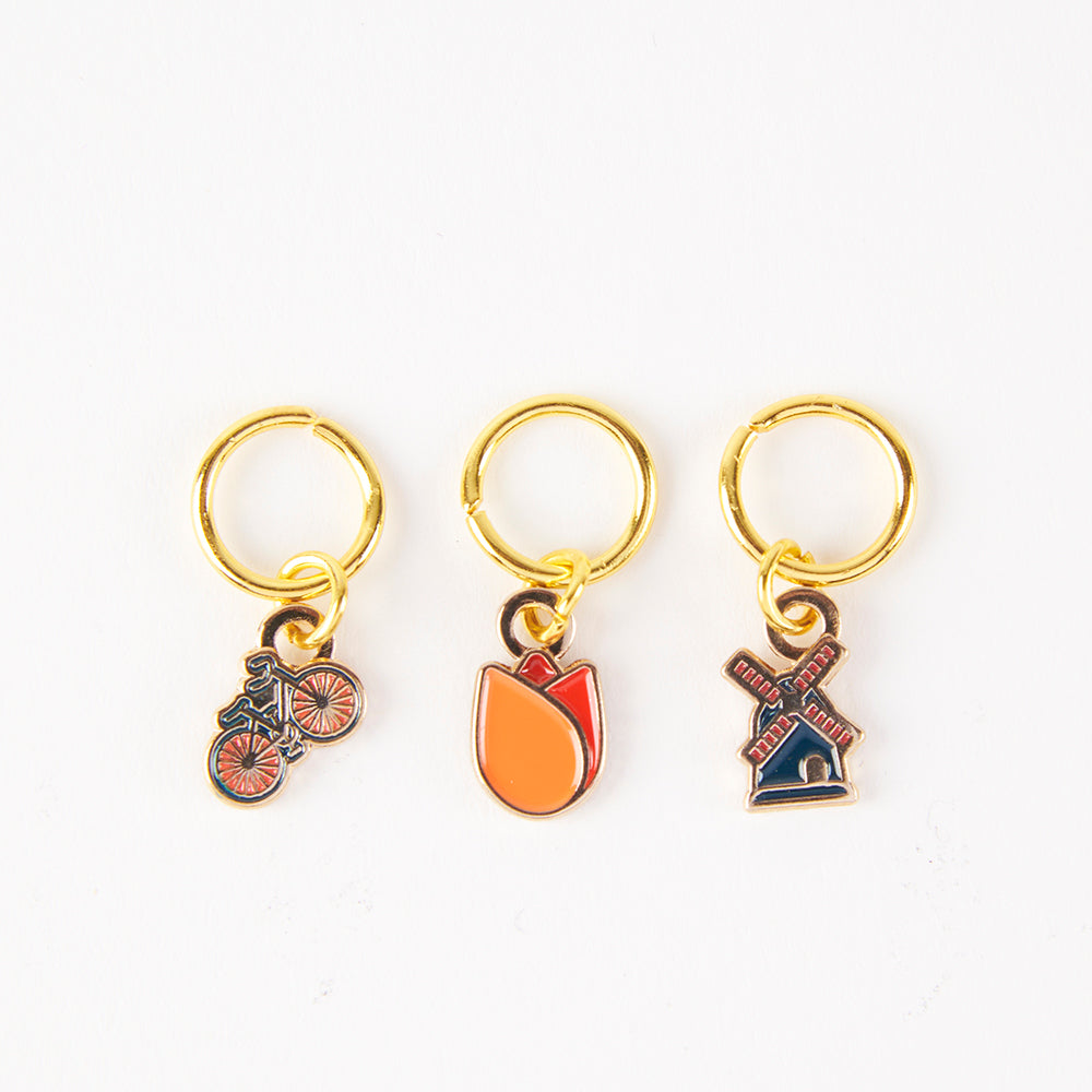 ENAMEL STITCH MARKER SET - AMSTERDAM