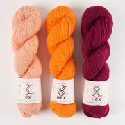 West Wool HEX SIDE QUEST - CHIFFON CANTALOUPE Merino wool Nylon Fingering Quick Kits