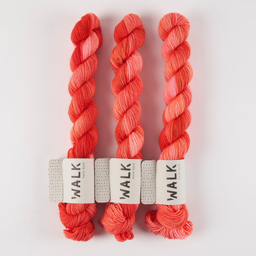 WALK Collection TOUGH SOCK MINI - LEO Merino wool Nylon Fingering red coral Yarn