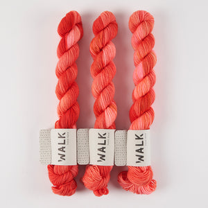 WALK Collection TOUGH SOCK MINI - LEO Merino wool Nylon Fingering red coral Yarn