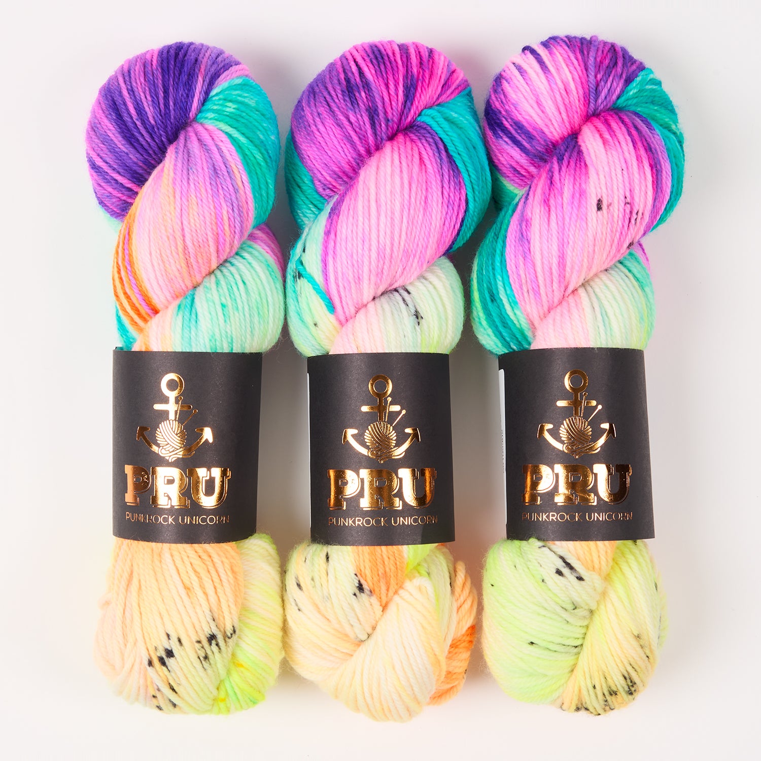Punk Rock Unicorn SOUL DK - NEON Merino wool Nylon DK Sock rainbow Yarn
