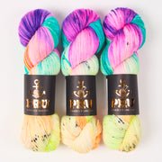 Punk Rock Unicorn SOUL DK - NEON Merino wool Nylon DK Sock rainbow Yarn