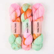 Qing Fibre DASHING SASSY - AURORA Merino wool Fingering orange Yarn