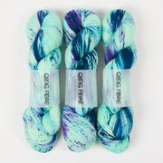 Qing Fibre DASHING SASSY - BEACH Merino wool Fingering blue Yarn
