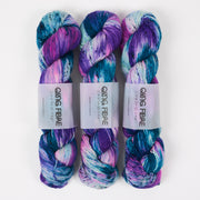 Qing Fibre DASHING SASSY - JEWEL Merino wool Fingering multicolor blue Yarn