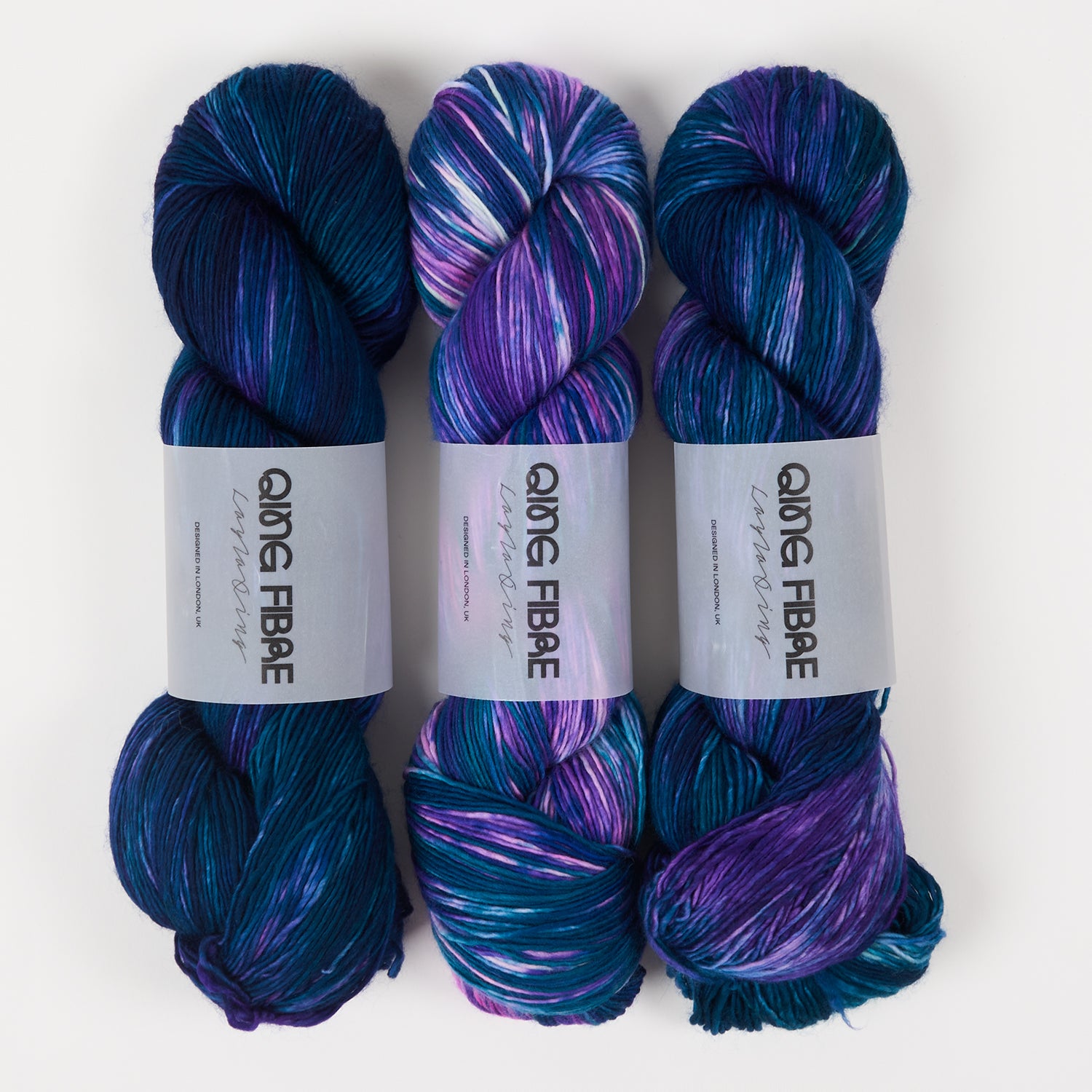 Qing Fibre DASHING SASSY - MERMAID Merino wool Fingering blue Yarn