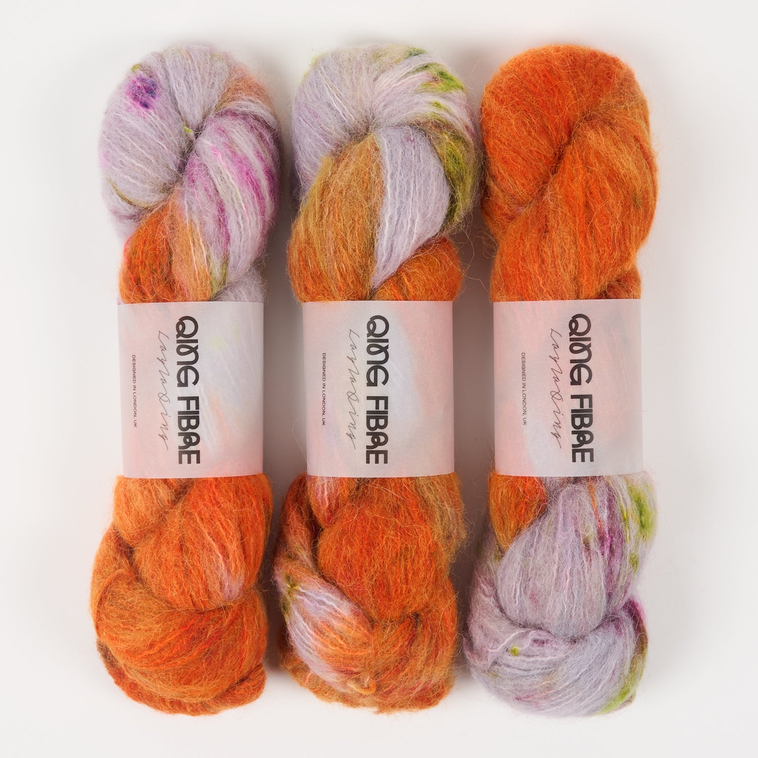 Qing Fibre MELTED BABY SURI - ARIZONA Alpaca Merino wool Silk Sport orange Yarn
