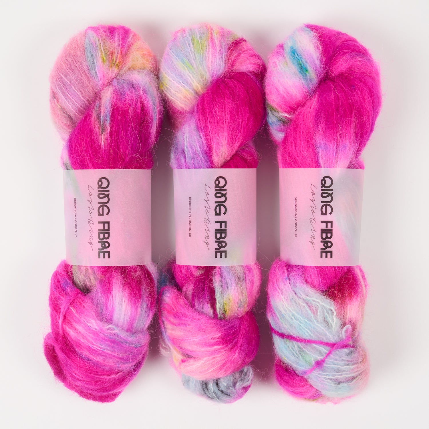 Qing Fibre MELTED BABY SURI - FLAMINGO Alpaca Merino wool Silk Sport pink Yarn