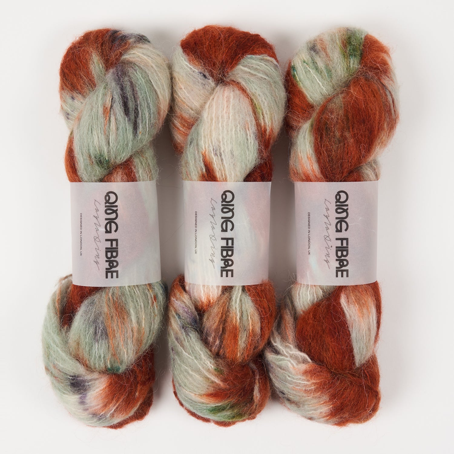 Qing Fibre MELTED BABY SURI - NEST Alpaca Merino wool Silk Sport brown Yarn