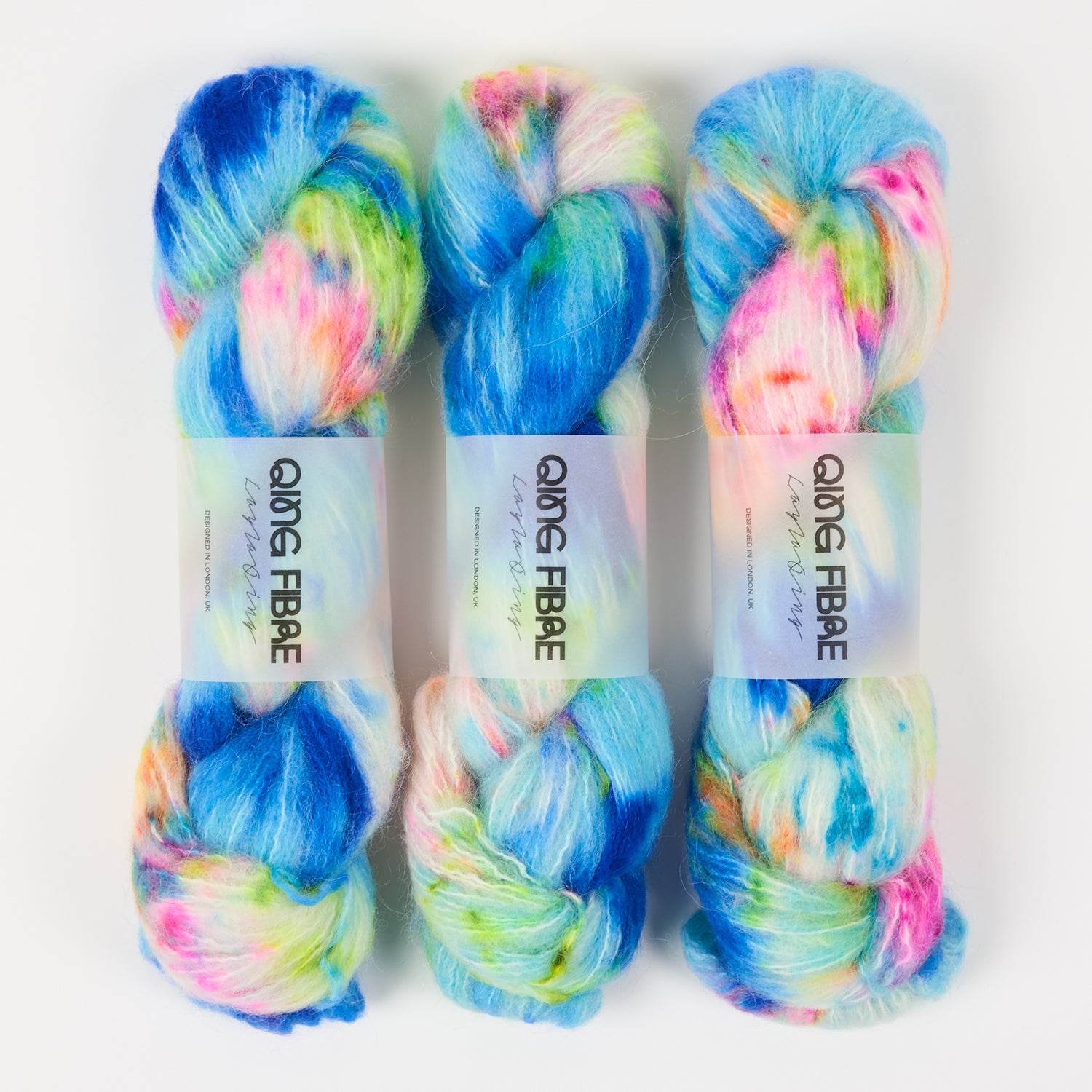 Qing Fibre MELTED BABY SURI - SNORKELING Alpaca Merino wool Silk Sport blue Yarn