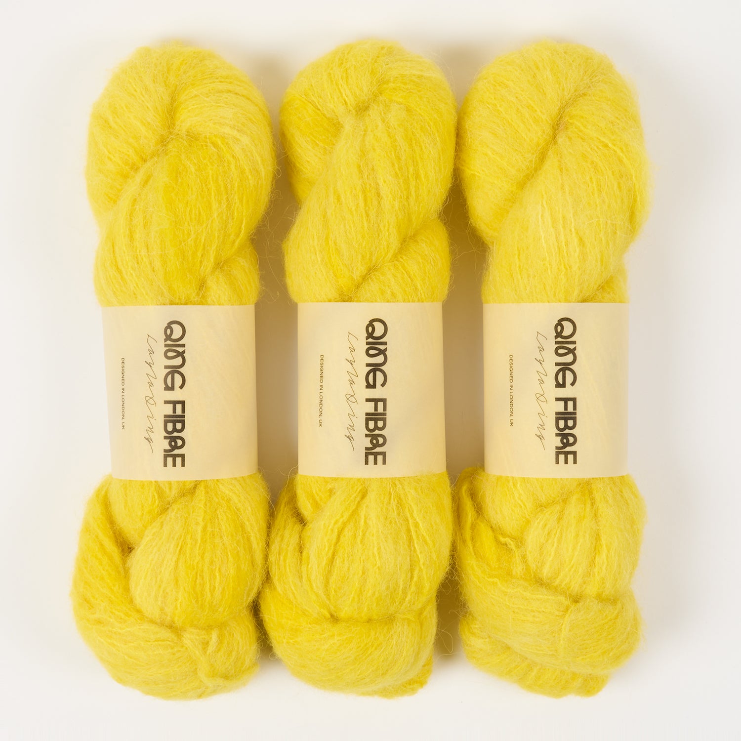 Qing Fibre MELTED BABY SURI - ZEST Alpaca Merino wool Silk yellow Yarn