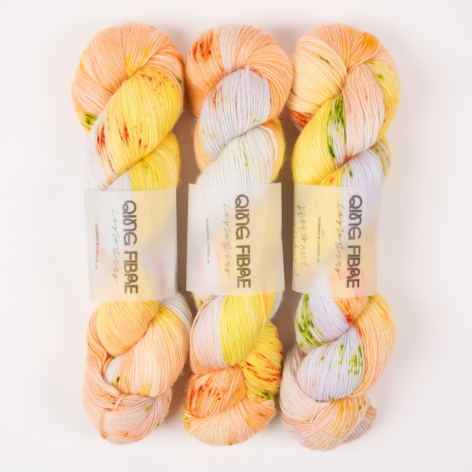 Qing Fibre DASHING SASSY - BITTERNUT HICKORY Merino wool Fingering yellow orange Yarn